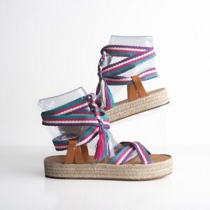 Isabel Marant Womens Malay Espadrille Sandals Flatform EU 40 US 10 Pink Purple